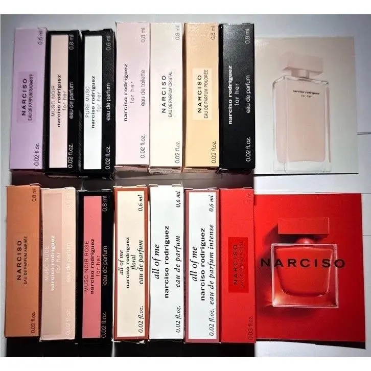 Narciso Rodriguez Perfume Collection For Women Sample Spray 14pc Set