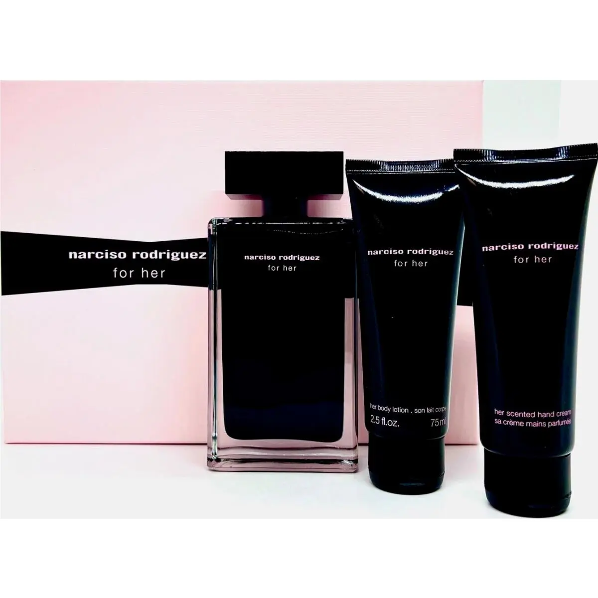 Narciso Rodrigues For Her 3 Pcs Gift Set Edt Body Lotion Scented Hand Cream by Narciso Rodriguez
