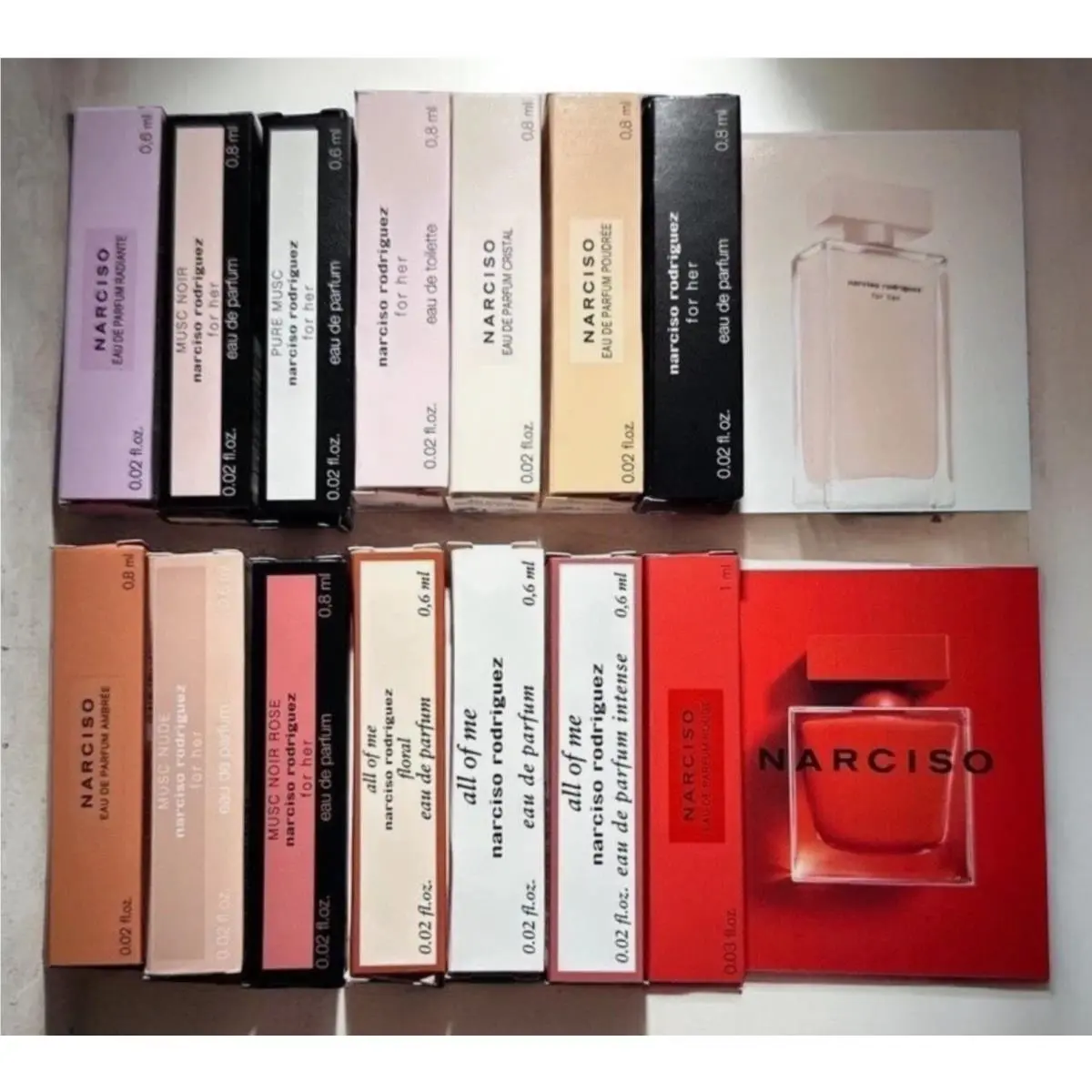 Narciso Rodriguez Perfume Collection For Women Sample Spray 14pc Set