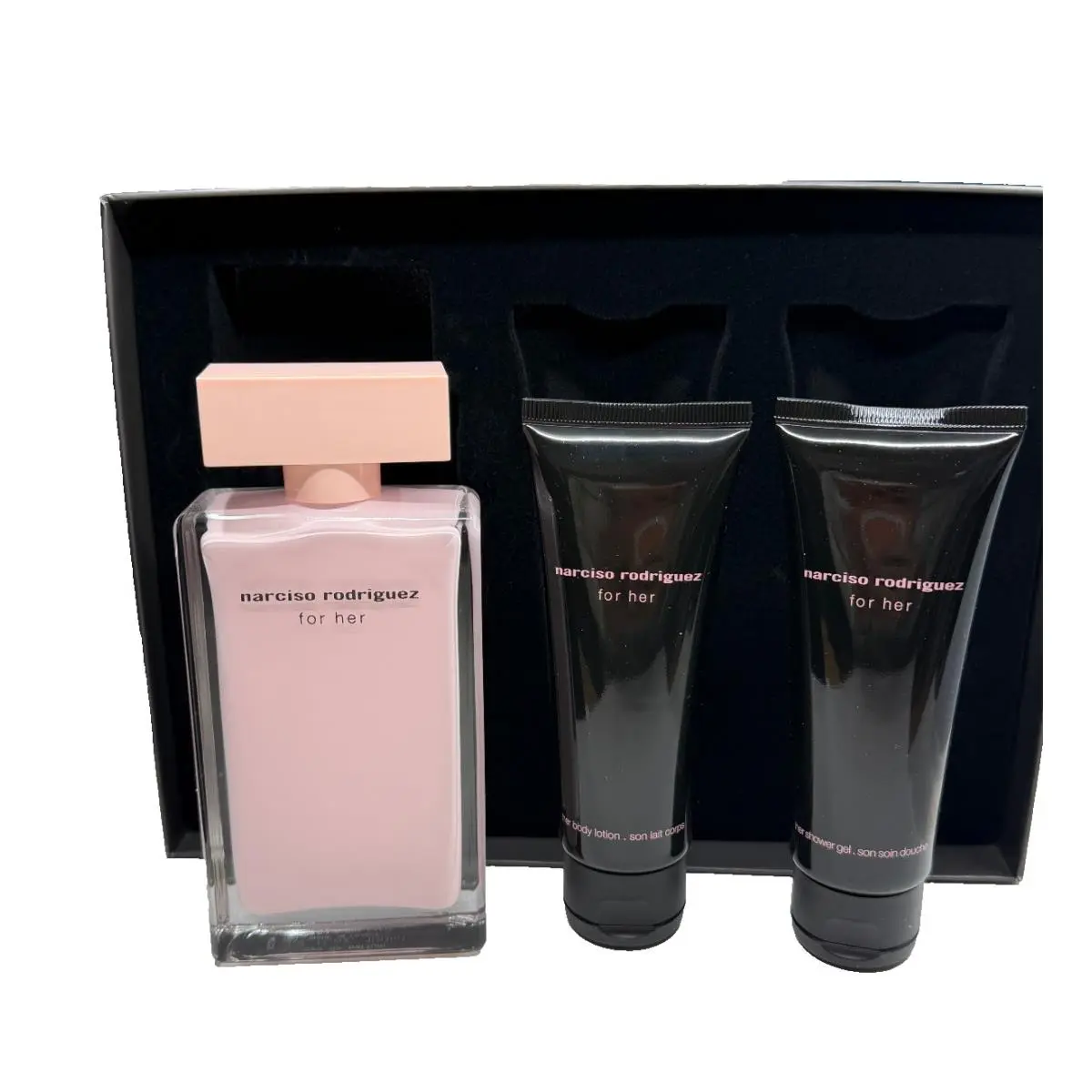 Naarciso Rodriguez For Her Eau De Parfum Body Lotion Shower Gel Set As Shown by Narciso Rodriguez