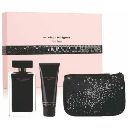 For Her Gift SET-3.3 OZ Edt SPRAY+2.6 OZ Body Cream+pouch by Narciso Rodriguez