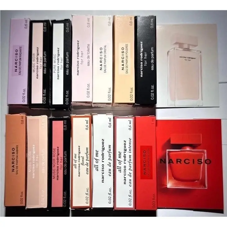 Narciso Rodriguez Perfume Collection For Women Sample Spray 14pc Set