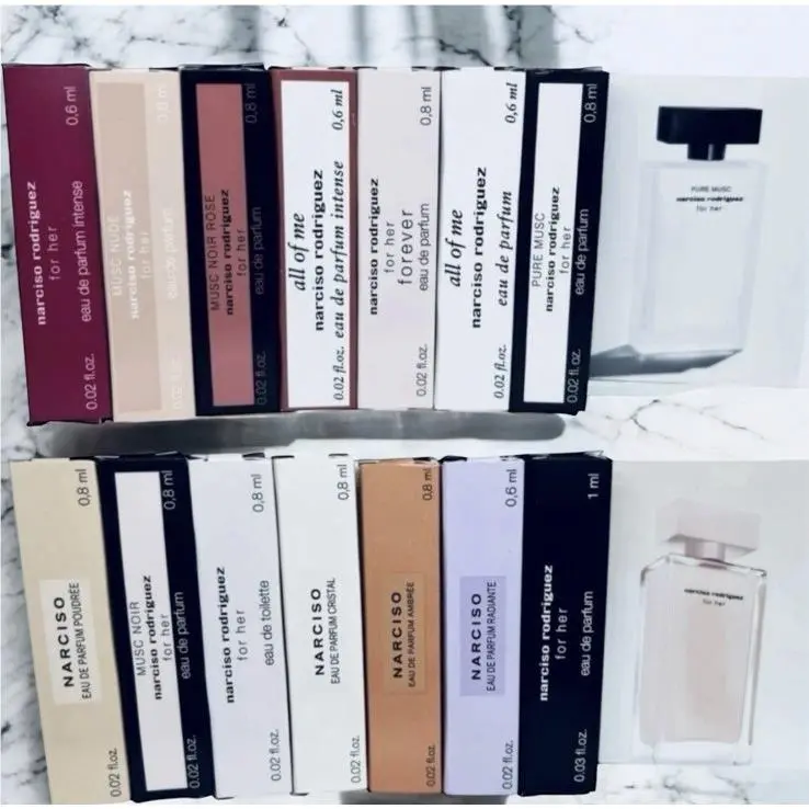 Narciso Rodriguez Perfume Collection For Women Sample Spray 14pc Set