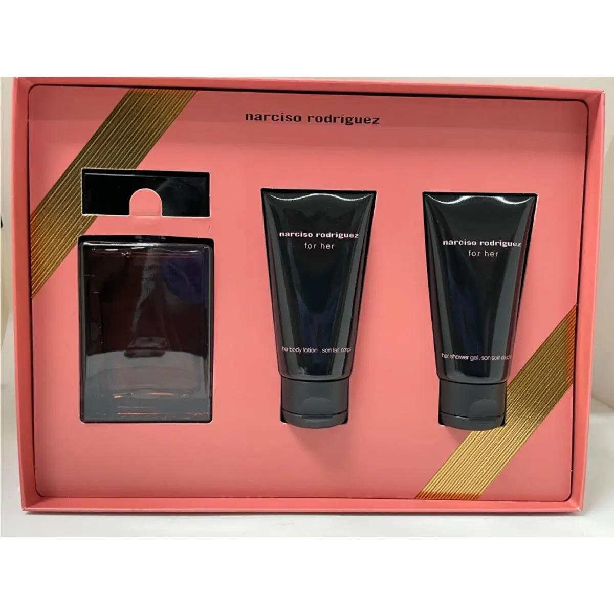 Narciso Rodriguez Musc Noir Rose 3 Pcs Gift Set For Her 1.6 oz 50ml Edp Spray