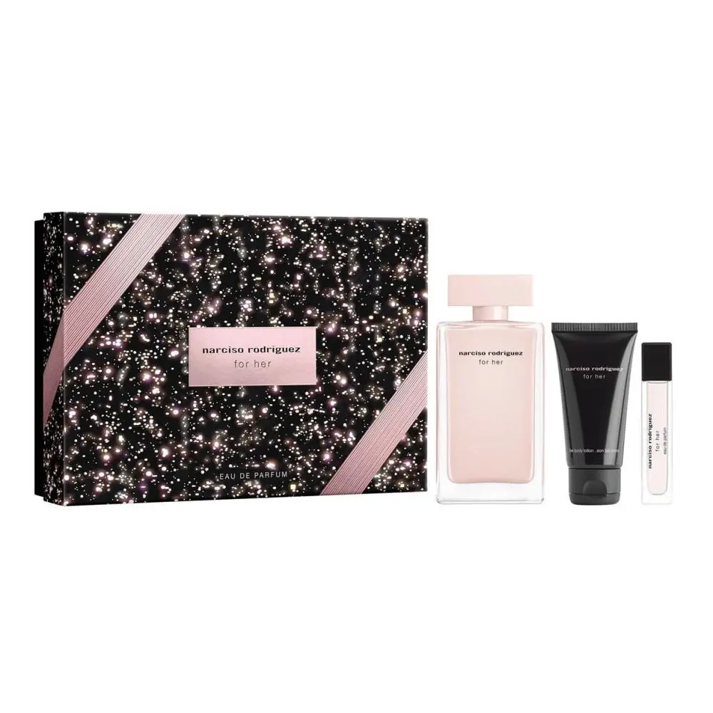 3PC Gift Set - 3.4OZ Edp +1.7OZ Body Lotion +0.33OZ Edp Women by Narciso Rodriguez