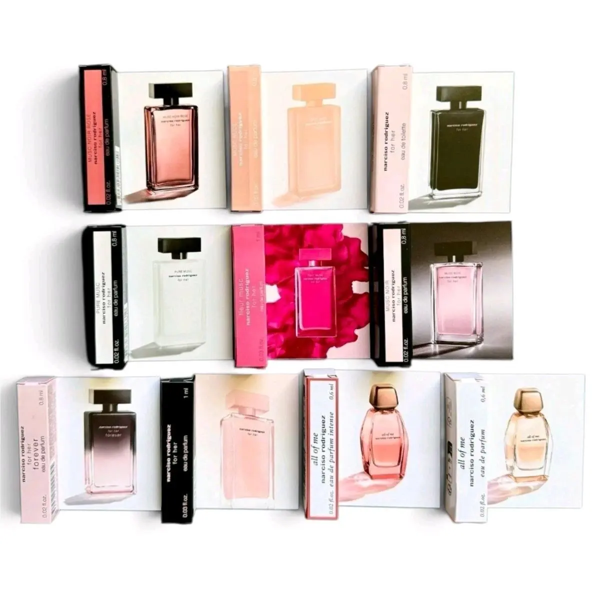Narciso Rodriguez For Her Perfume Collection Sample Spray Vials 12pc Set