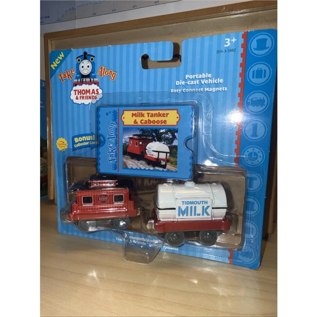 Milk Tanker Caboose Thomas Friends Train Take Along n Play Diecast Card