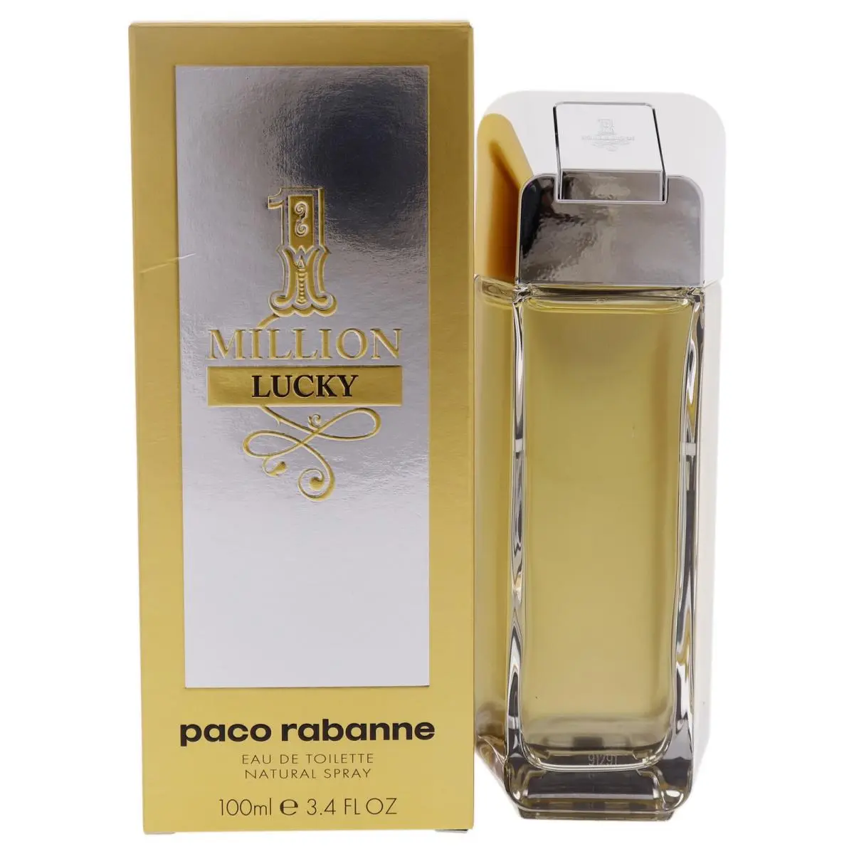1 Million Lucky  For Men - 3.4 oz Edt Spray by Paco Rabanne