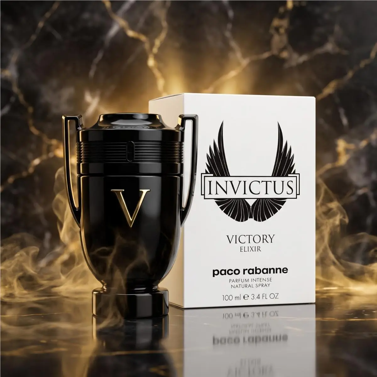 Invictus Victory Elixir Parfum Intense 3.4oz Men White Box by Paco Rabanne