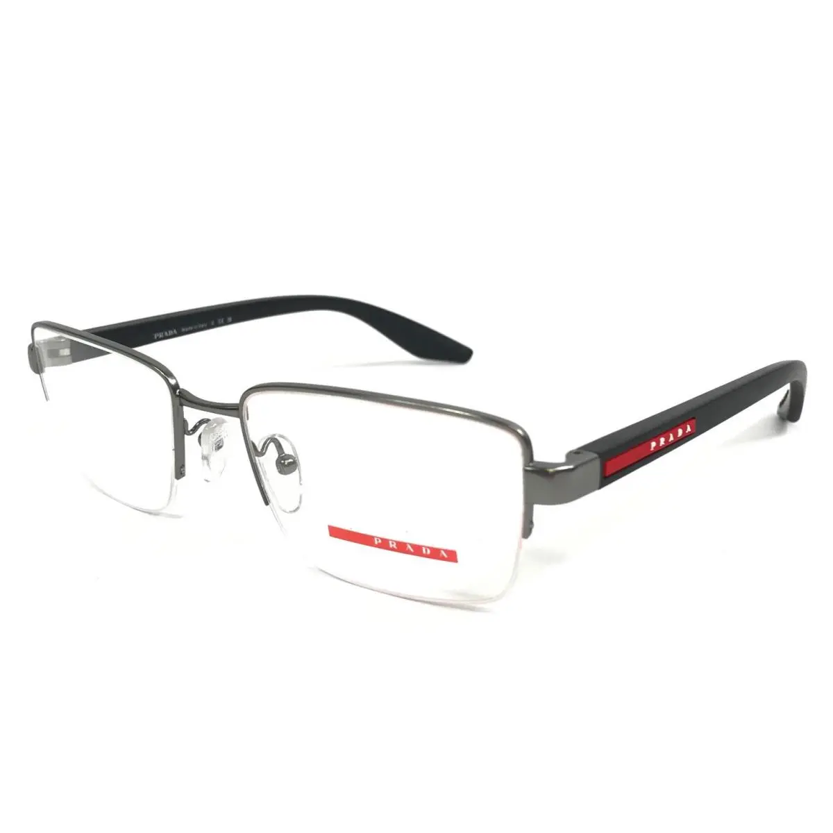 Prada Sport Eyeglasses Frames VPS51S 7CQ-1O1 Gunmetal Black Red 54-18-145