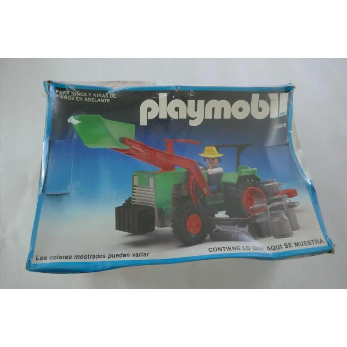 Vintage Playmobil 3500 Tractor Loader Mexico Spanish Packaging Nos