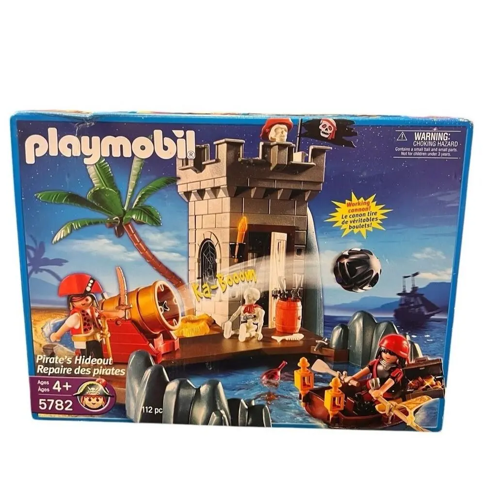 Playmobil Pirate`s Hideout 5782 Kids Unisex OS Blue Good 112pc Set Cannon Tower