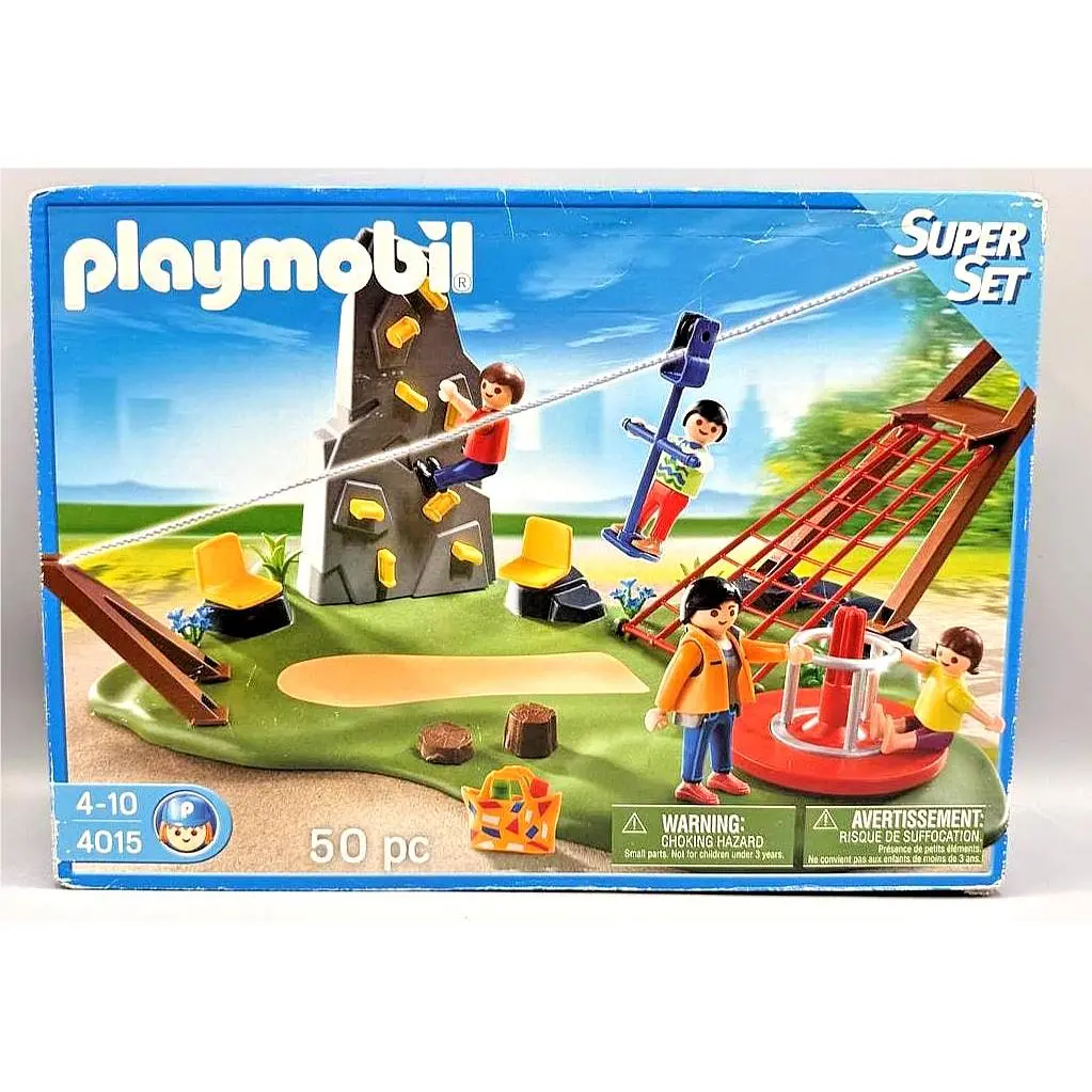 Playmobil Super Set 4015 Playground 50 Pc Zip Line Climbing Park Germany