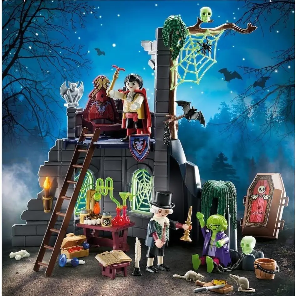 Playmobil Castle Ruins 71651 Coffin Dracula Frankenstein Monster Potion Rats