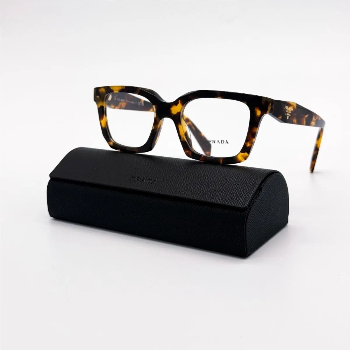 Prada Vpr C08 Women Havana Square Eyeglasses PRC08V 14L1O1