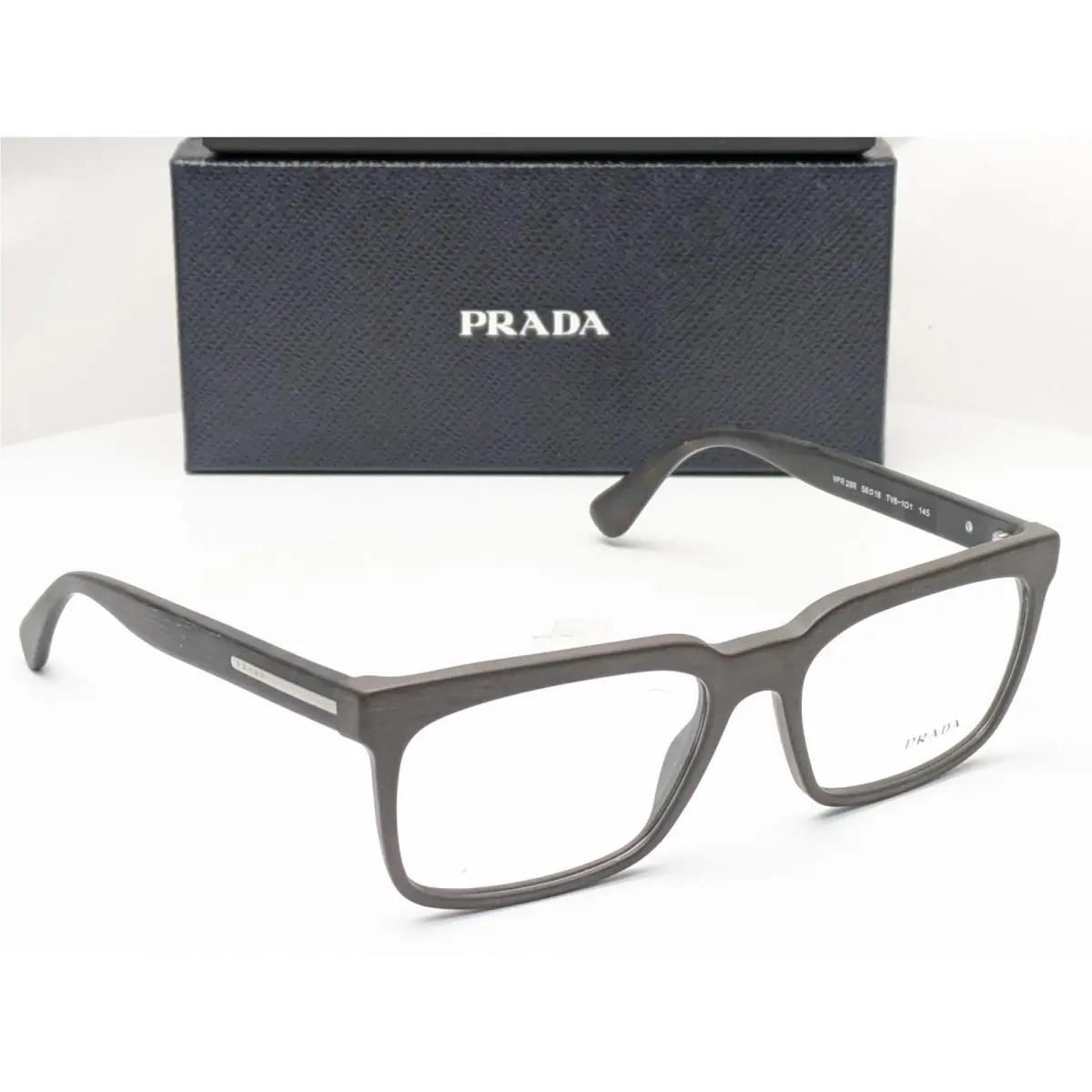 Prada Vpr 28R TV6-1O1 Matte Brushed Brown Men`s Eyeglasses Frames 56-18-145