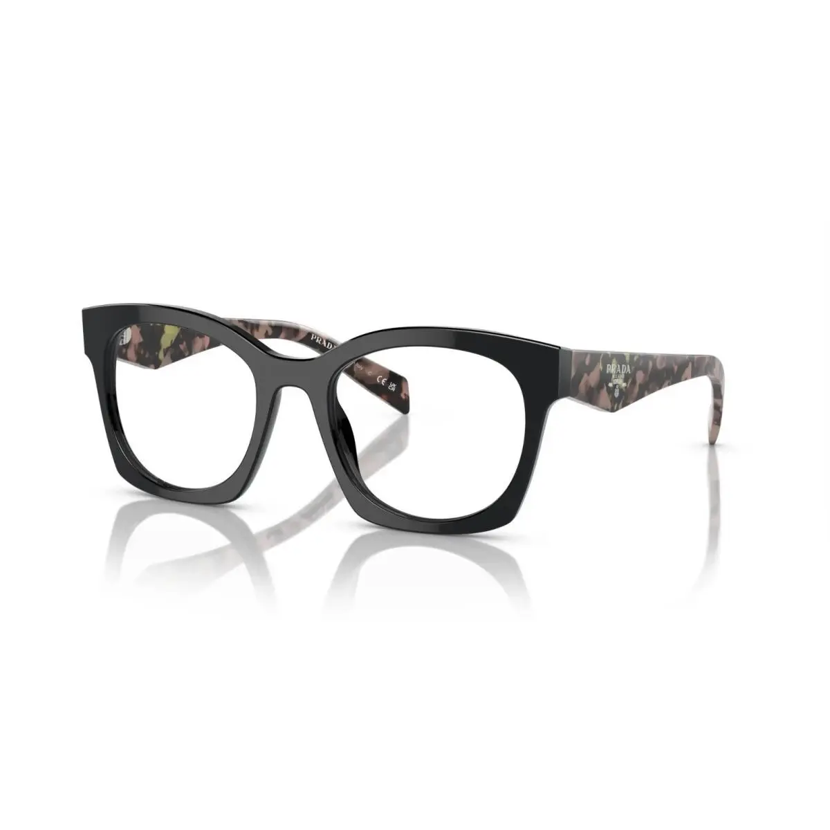 Prada PRA05V 13P1O1 52 Black Eyeglasses Optical Frame