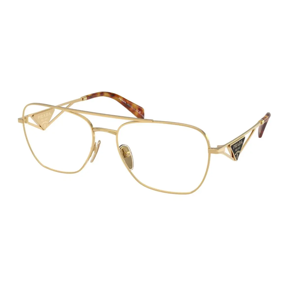 Prada Women Eyeglasses Gold Demo Rectangle PRB50V SVF1O1 57