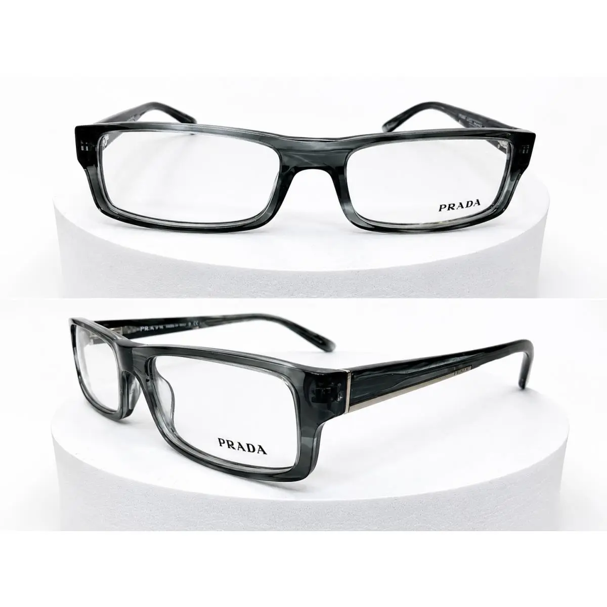 Prada PR04MV Eyeglasses Color ZXJ1O1 Smoke Gray Transparent Size 54 VPR04M