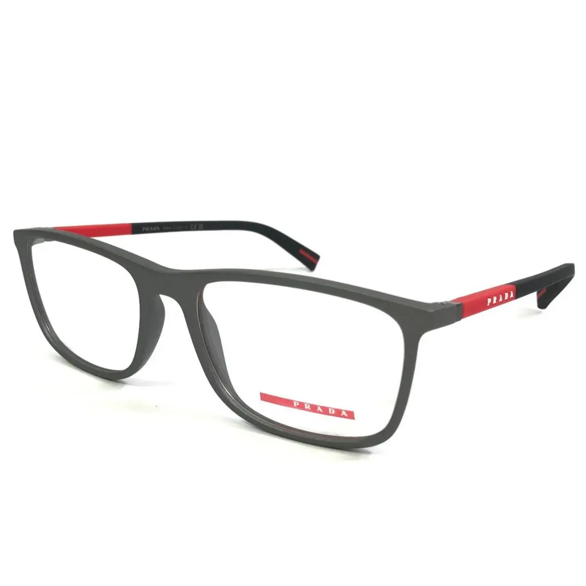 Prada Sport Eyeglasses Frames VPS03Q 16X-1O1 Matte Gray Red Black 57-18-145