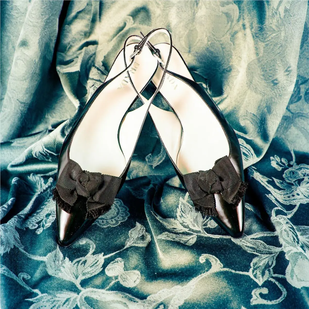Prada Spazzolato Clas Coa Black Solid Women Slingback Shoes Size 6.5M