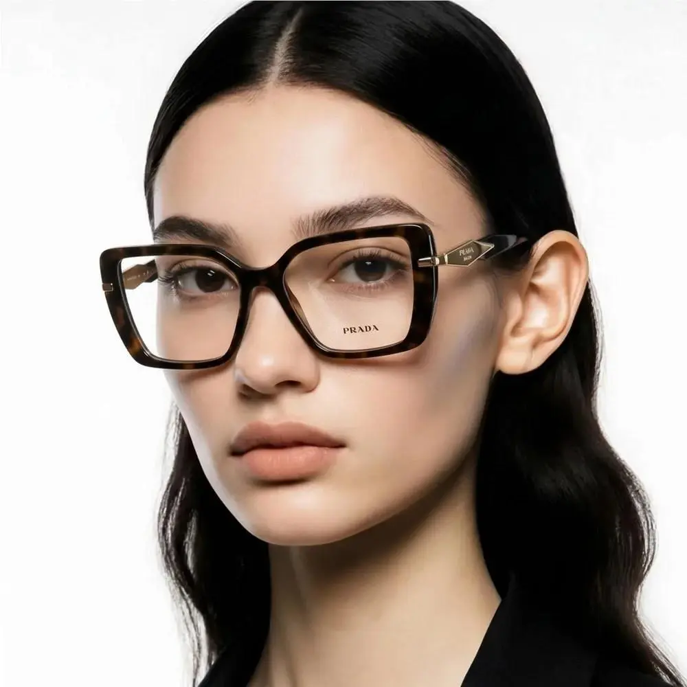Prada PR 03ZV Black Butterfly Frame Women Eyeglasses PR03ZV 1AB1O1