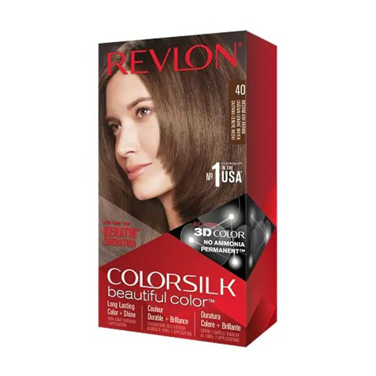 Colorsilk Hair Coloring 40 Medium Ash Brown Pack of 12 by Revlon
