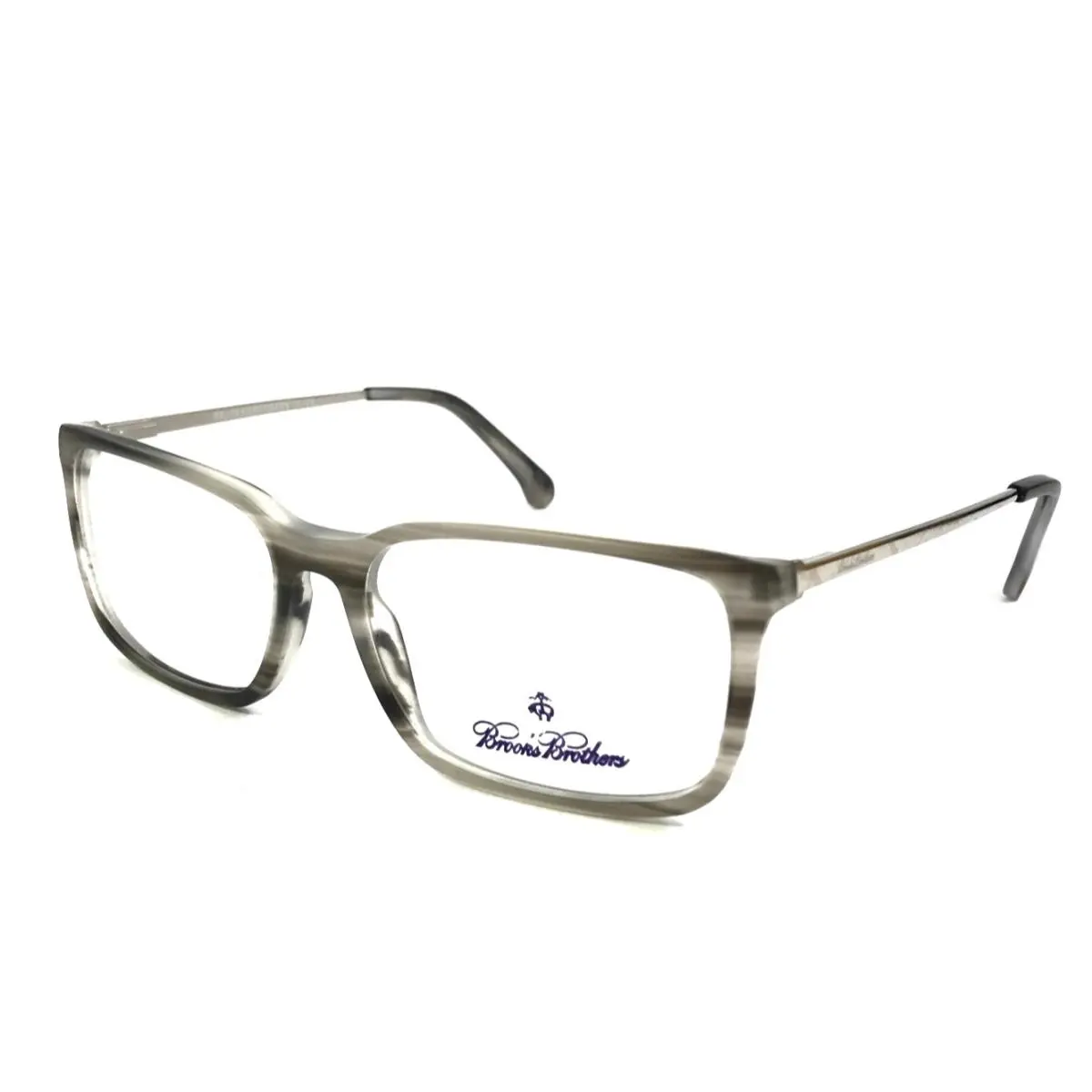 Brothers Eyeglasses Frames BB2030 6107 Matte Gray Horn Silver 55-16-140 by Brooks