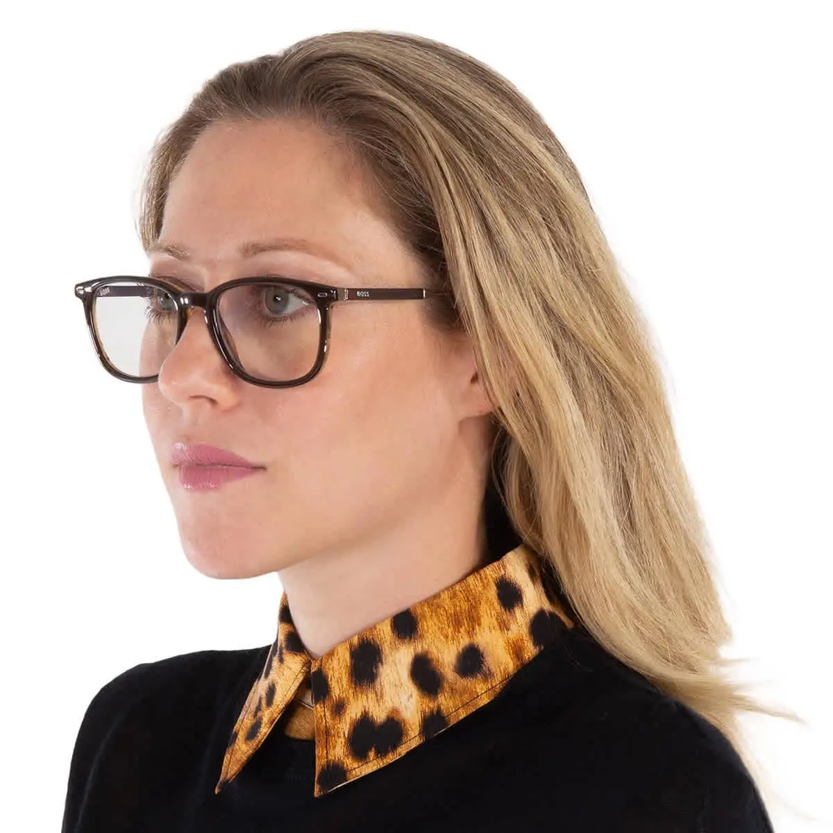 Unisex Brown Rectangular Eyeglass Frames BOSS1359/BB0WGW0052 by Hugo Boss