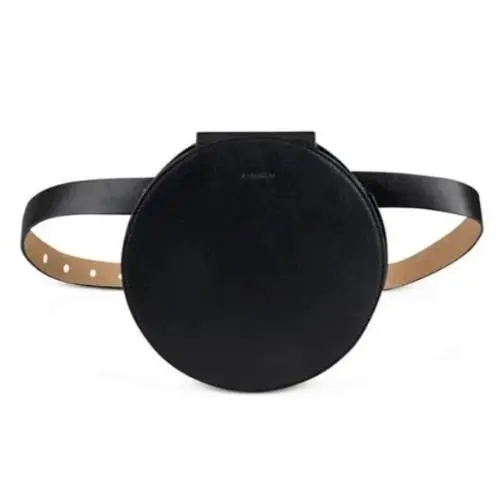 Women`s Round Belt Bag with Removable Pouch In Black by Calvin Klein
