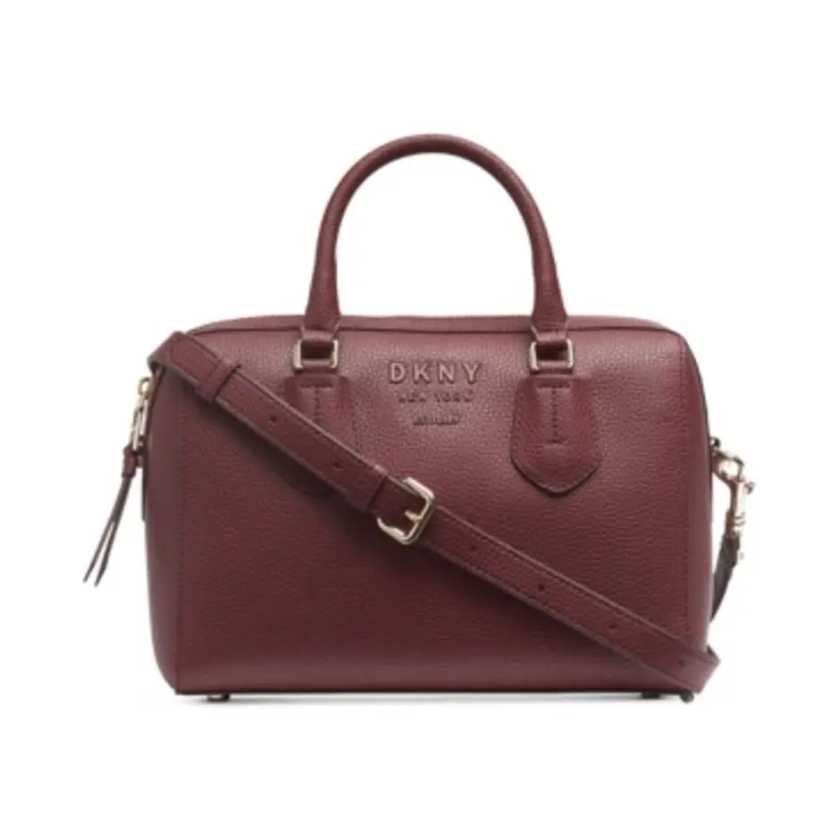 Dkny Noho Leather Crossbody Satchel Blood Red Dune Gold