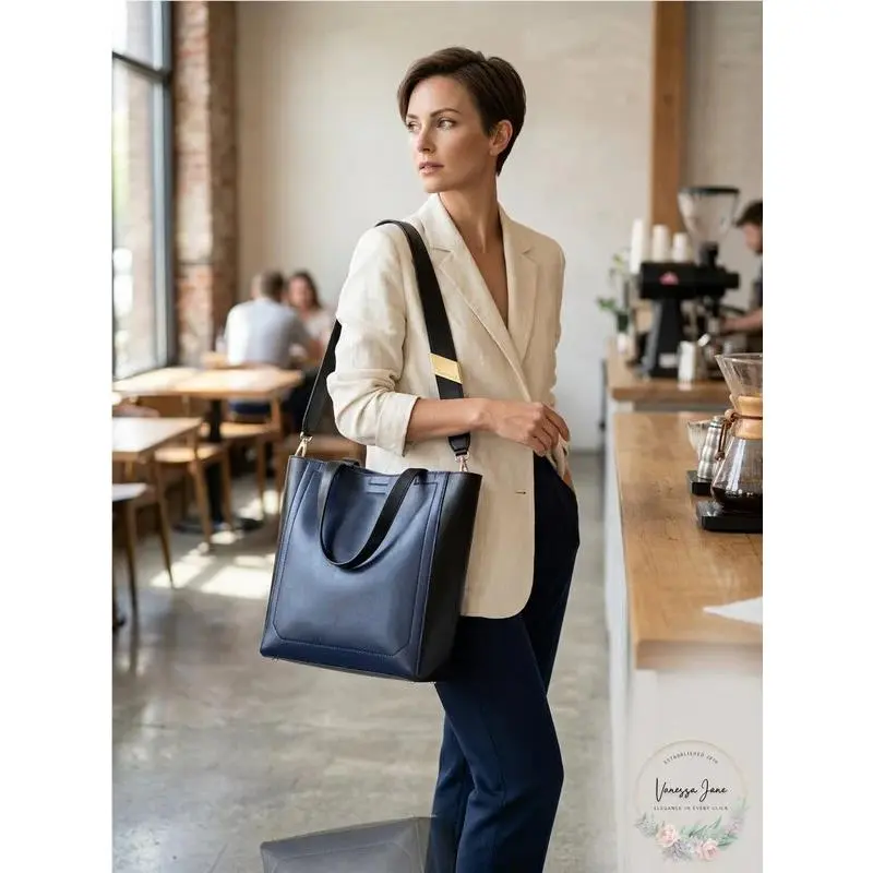 Calvin Klein Karsyn North South Leather Small Tote Shoulder Bag