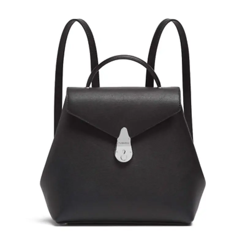 Calvin Klein Ladies The Statement Series Daytona Black Silver Lock Bag - Black, Exterior: Black