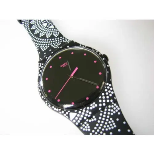 Swatch New Gents Magic Dots Gents Swatch with Glow Micro Pattern Silicone Band Nib-rare