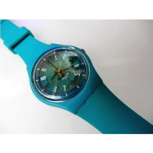 Photonic Turquoise Colorful Semi See Thru Swatch w Silicone Band