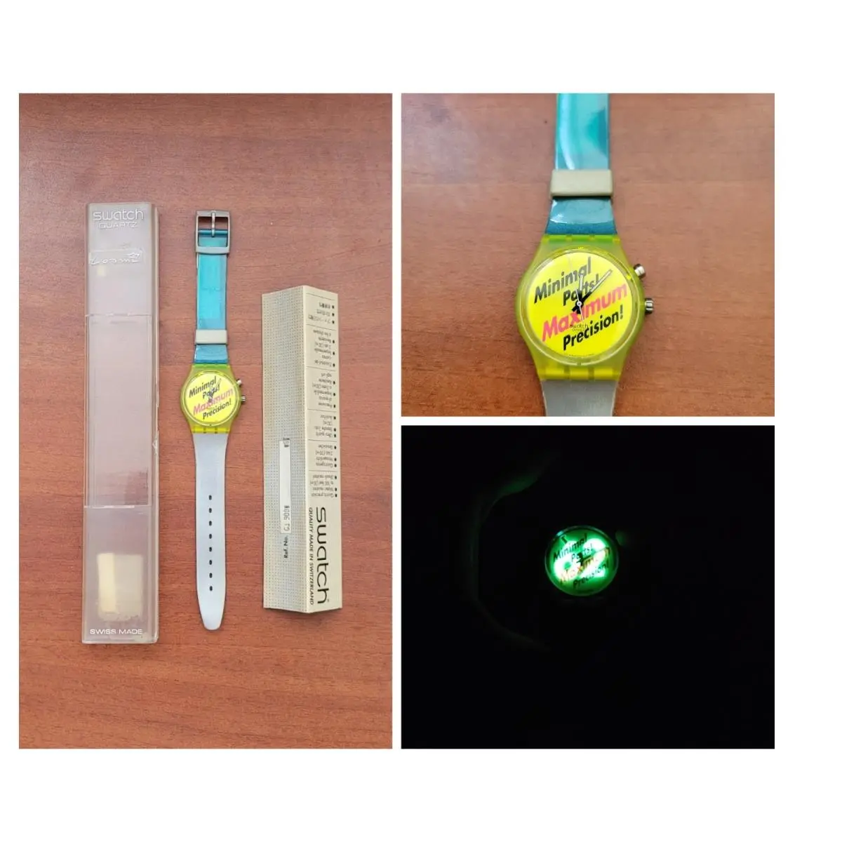 Swatch Watch Gent Loomi Promo Gj900 “minimal Parts Maximum Precision” 1996 Vtg