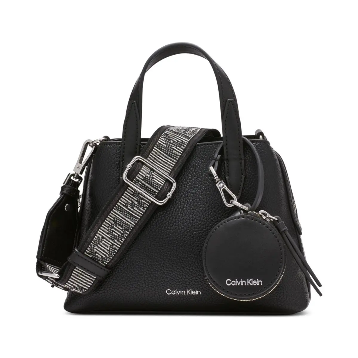 Millie Triple Compartment Crossbody with Coin Pouch - Black/silver by Calvin Klein