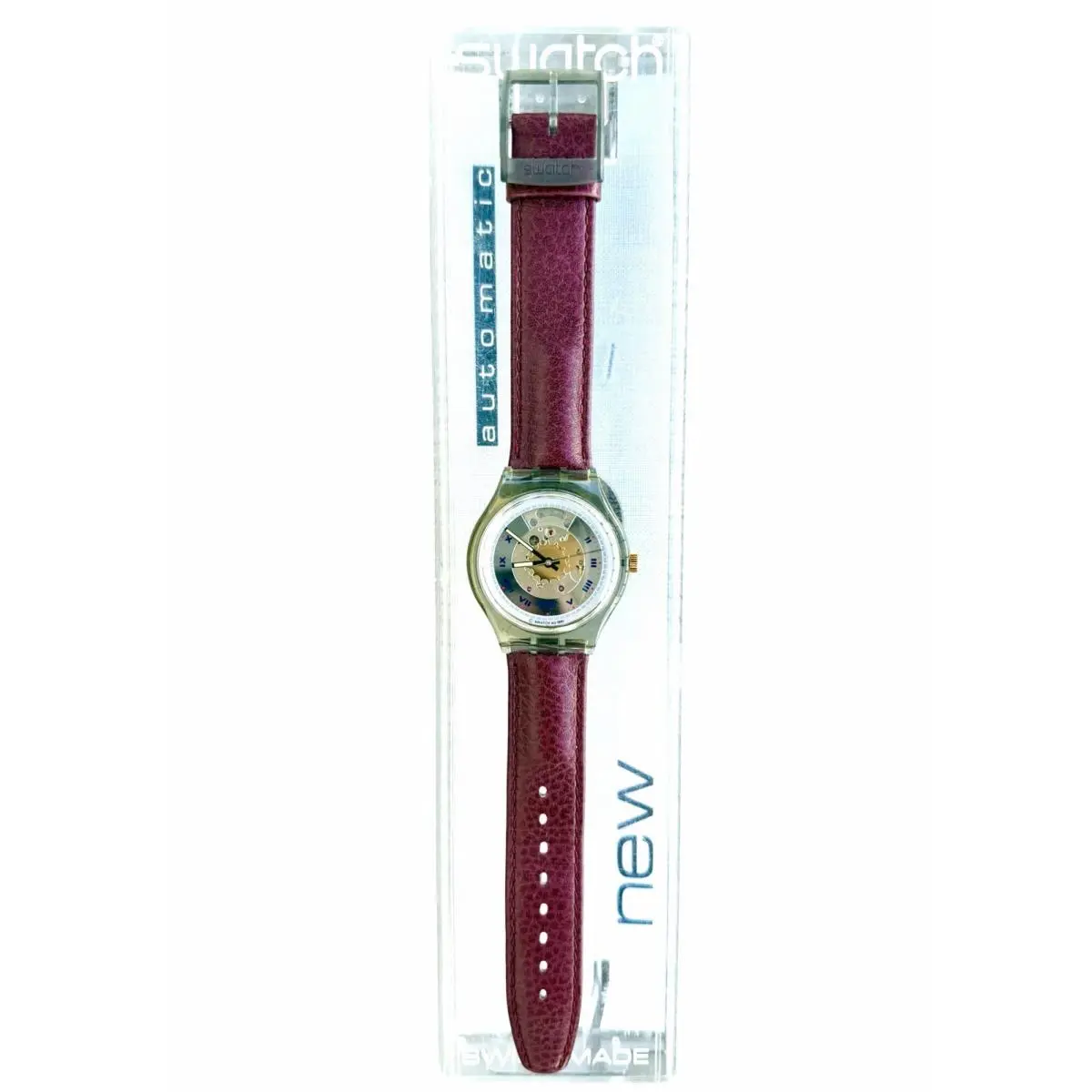 Vintage Swatch Watch Rubin SAM100 1991 Automatic 37mm Swiss Made Nos Full Kit