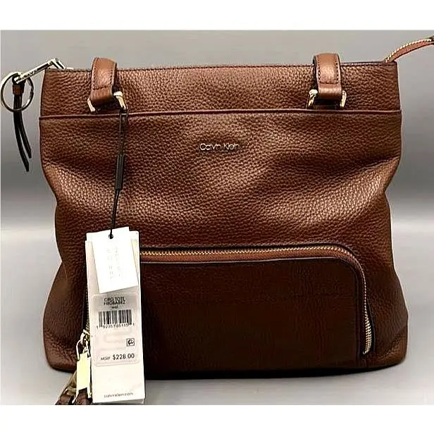 Womens Tote Bag Brown Luggage H8GA3S6Z Large Shoulder Purse Dus by Calvin Klein