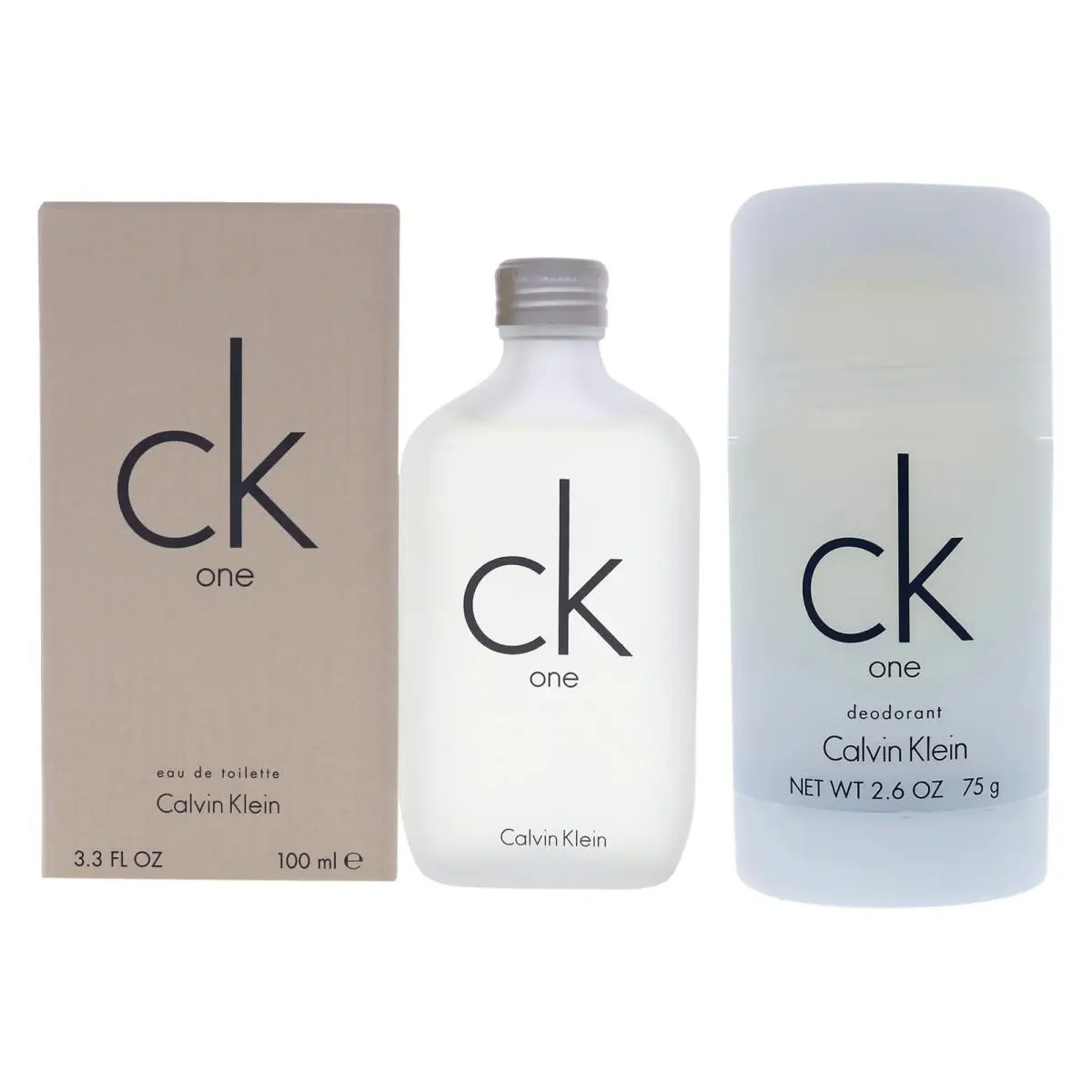 CK One Kit by Calvin Klein Unisex - 3.3oz Edt Spray 2.6oz Deodorant