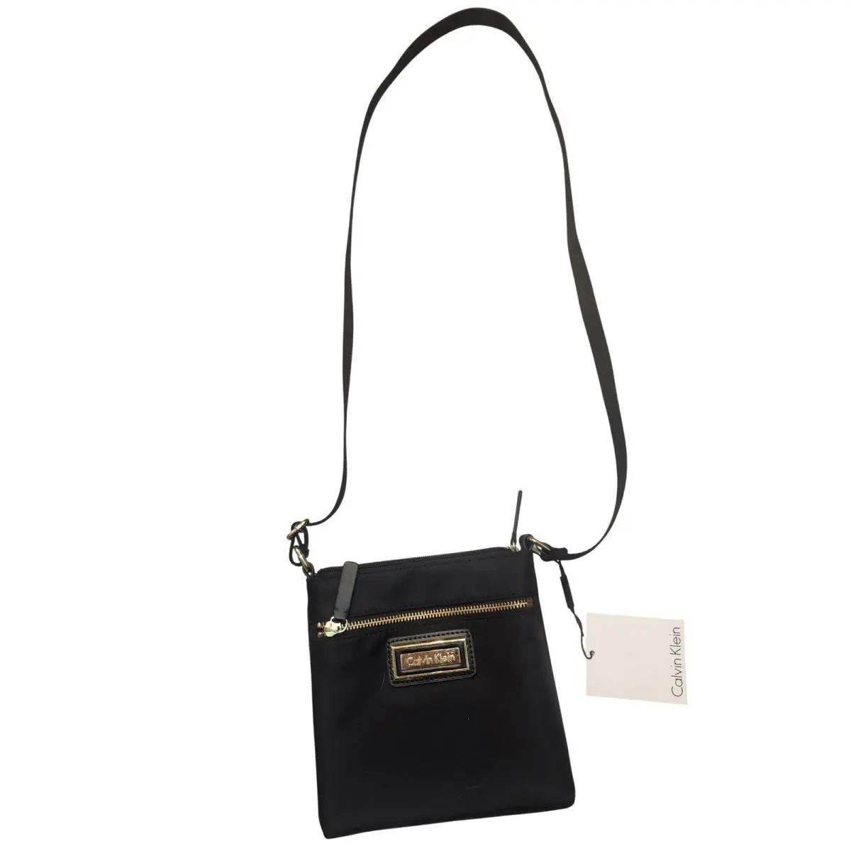 Black Nylon Crossbody Bag Gold Hardware S Messenger Designer by Calvin Klein