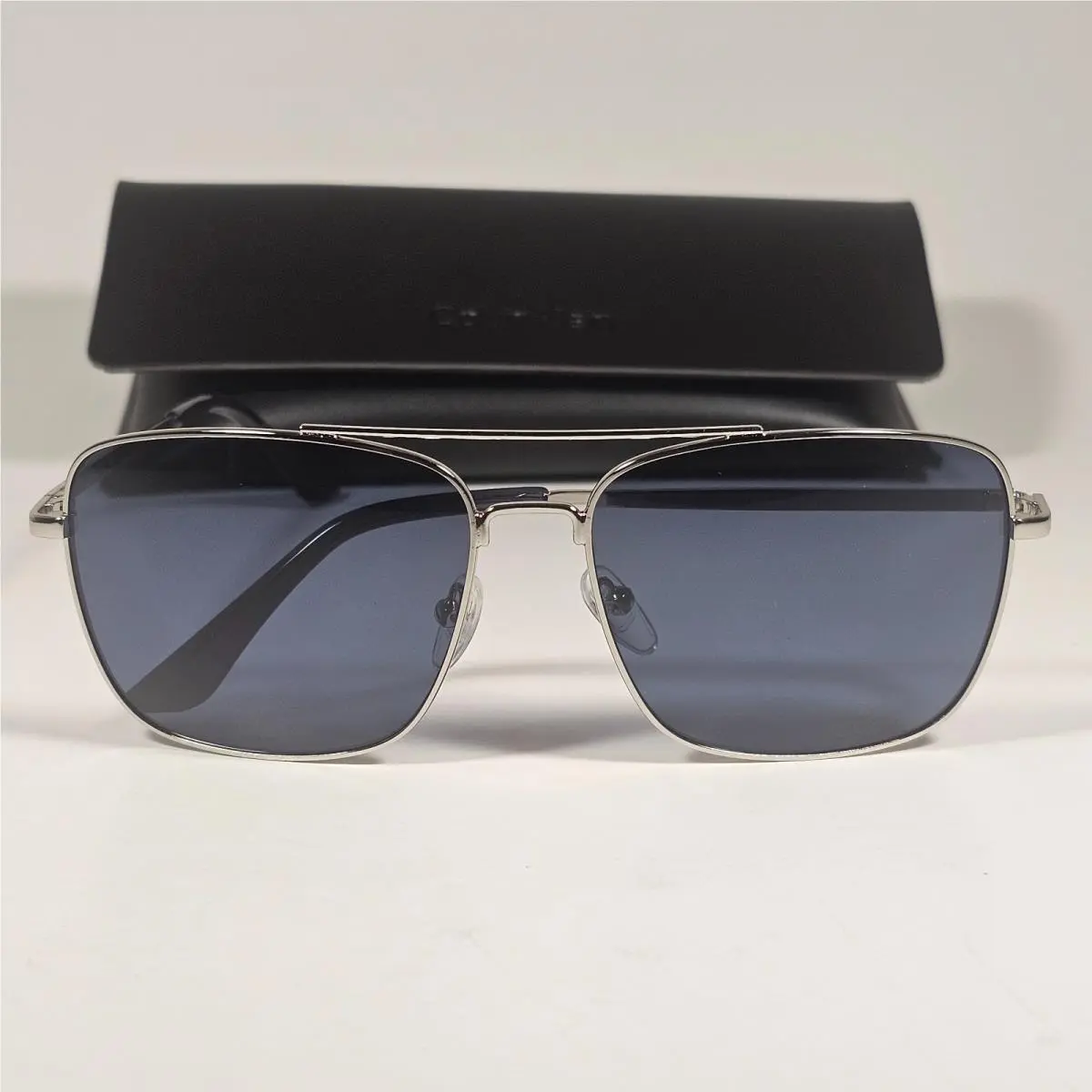 Calvin Klein Navigator Sunglasses CK19136S 045 Silver Frame Blue Lens 57mm