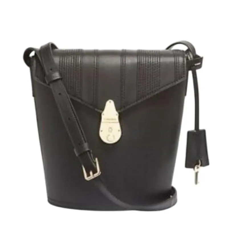 Calvin Klein “the Statement Series” Solid Black Bucket Crossbody Bag