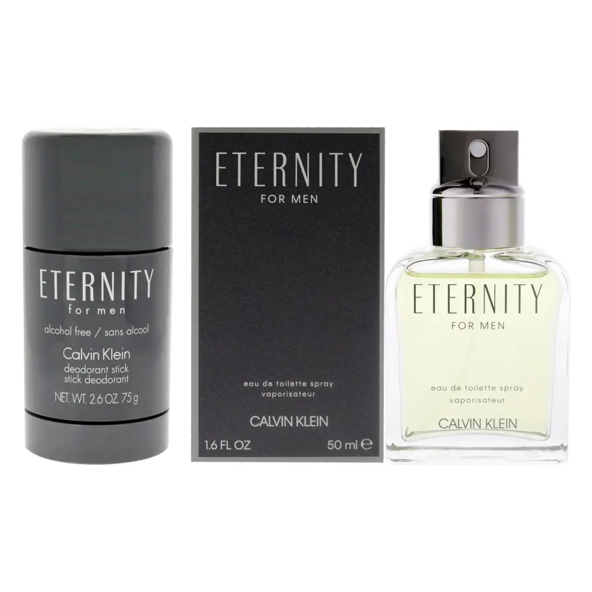 Eternity Kit by Calvin Klein For Men - 1.6 fl oz Edt 2.6 oz Deodorant