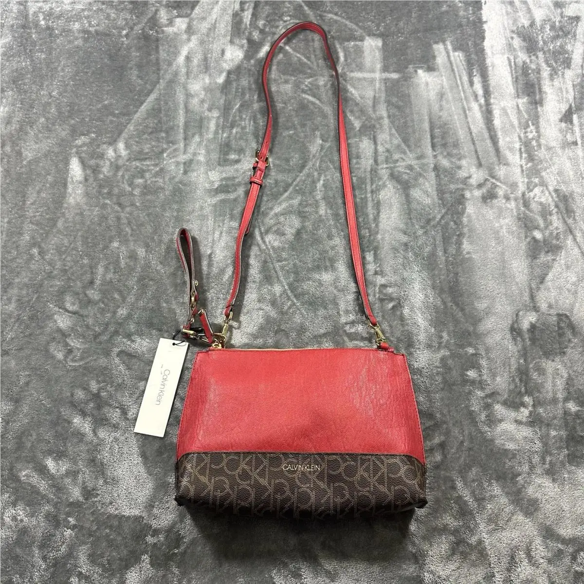 Calvin Klein Signature Sonoma Crossbody Red Leather Bag