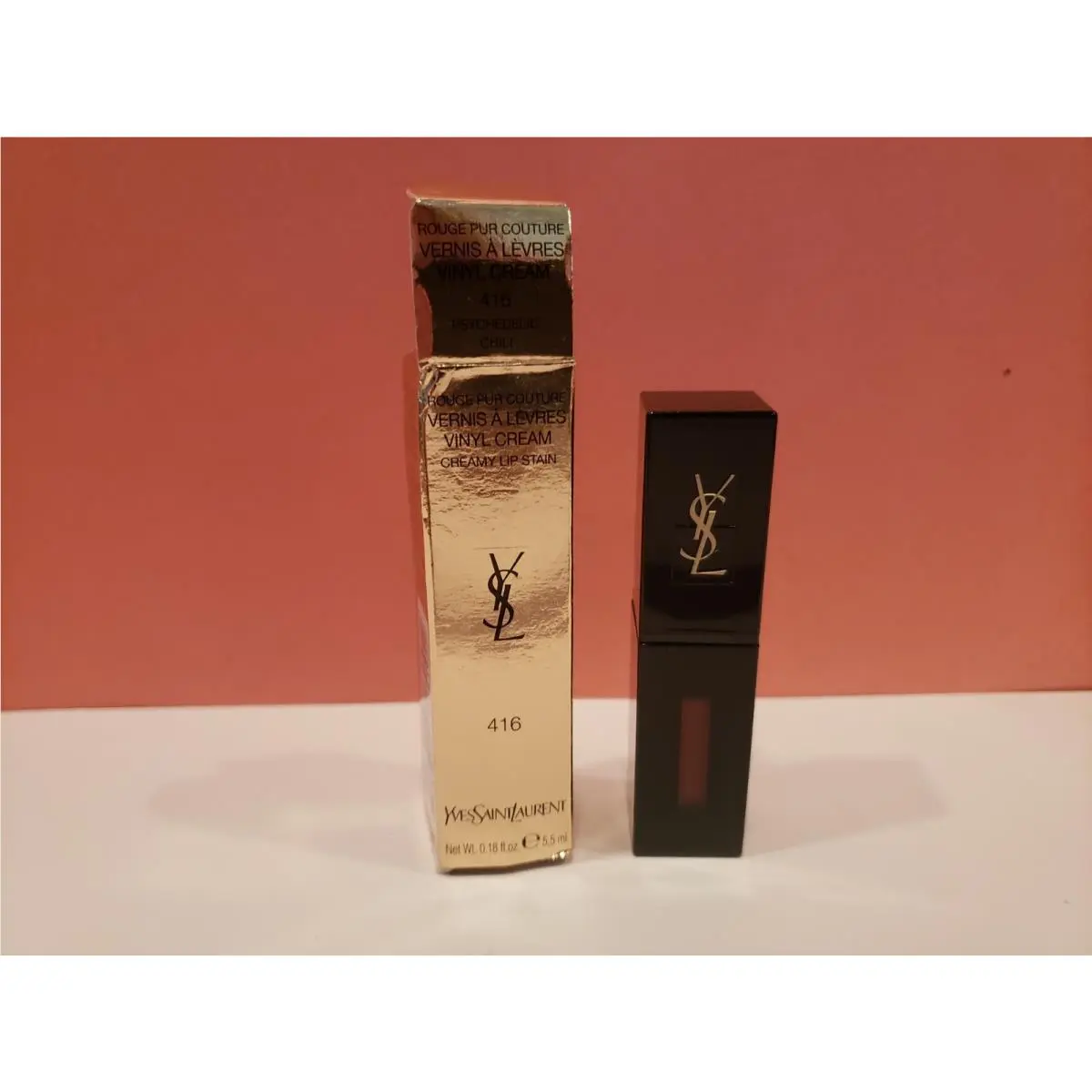 Yves Saint Laurent Ysl Rouge Pur Couture Vinyl Cream Lip Stain 416 Psychedelic Chili