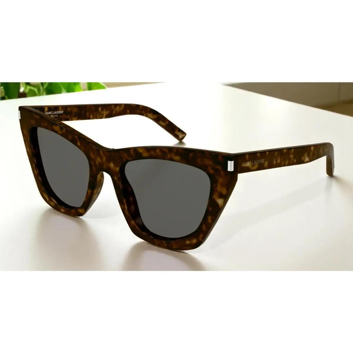 Saint Laurent Ysl 214 Kate 006 Cat Eye Havana Grey 55 mm Women`s Sunglasses