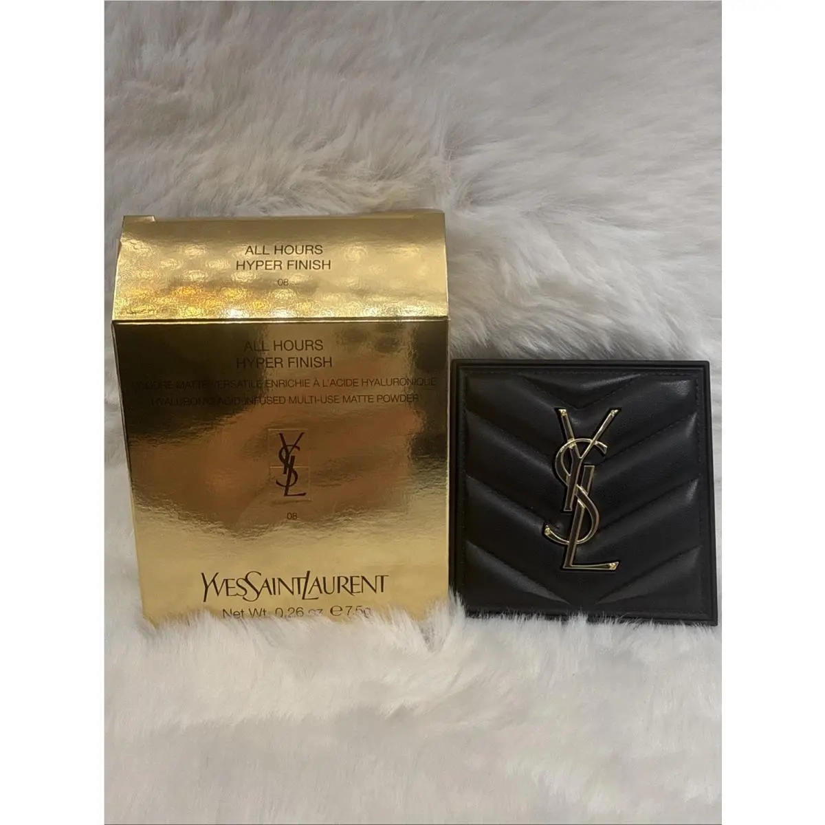 Yves Saint Laurent Ysl All Hours Hyper Finish Hyaluronic Acid-infuse Multiuse Matte Powder 08 -nib