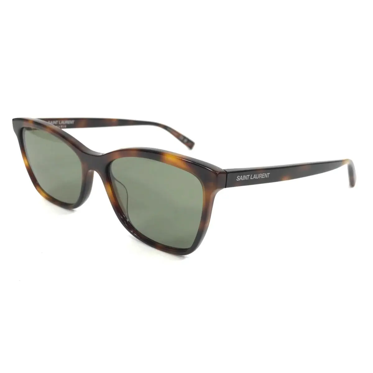 Saint Laurent Sunglasses SL502 003 Tortoise Brown Cat Eye Frames w/ Green Lenses by Yves Saint Laurent