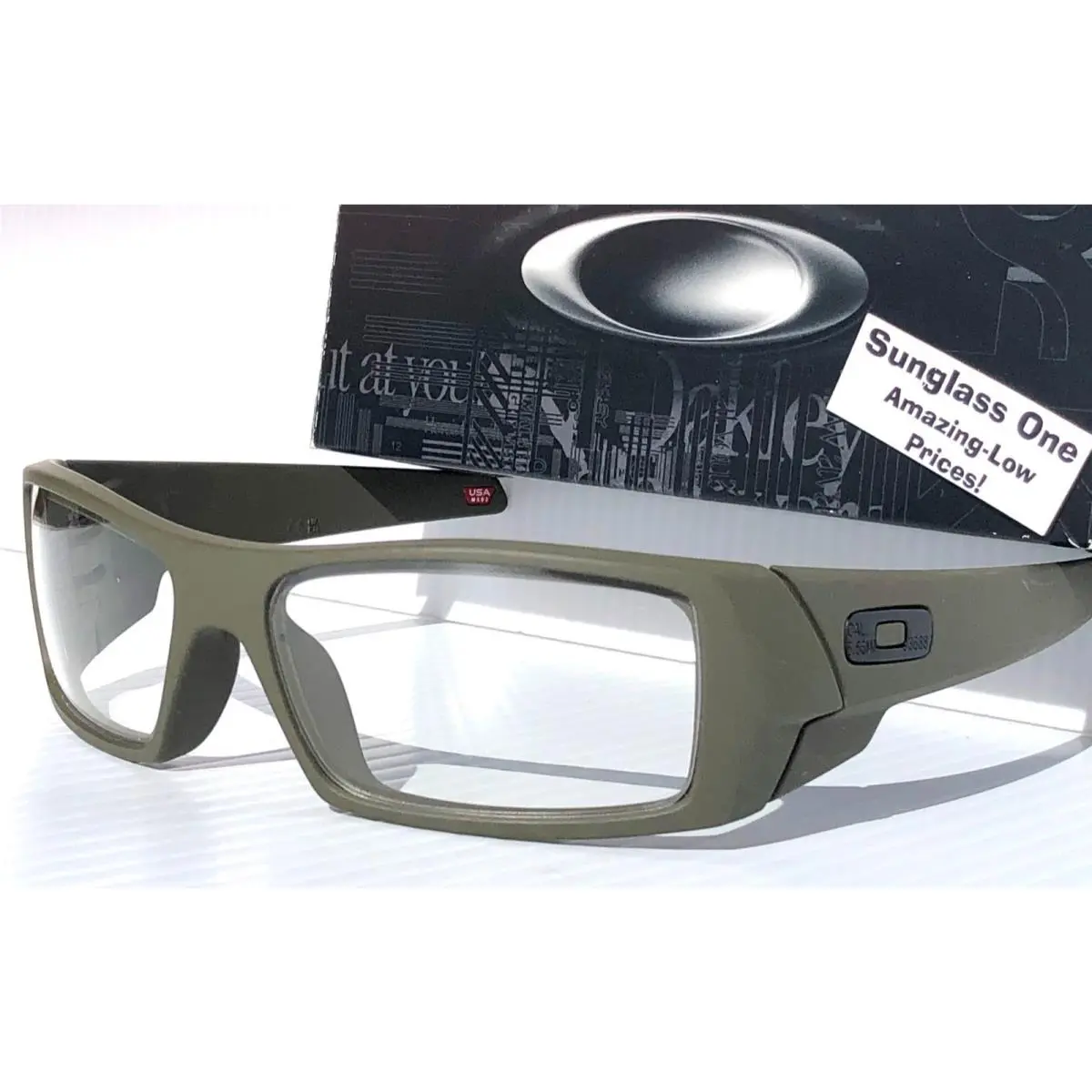Oakley Gascan Mil Spec Green HD Galaxy Clear Lens Sunglass 9014 53-111